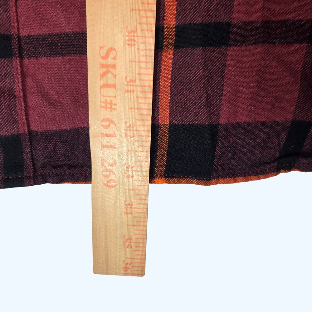Columbia Virginia Tech Hokies Plaid Flannel Shirt Mens XXL Maroon Orange College - Picture 6 of 6